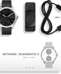 Alternative view of Withings ScanWatch 2 Stainless Steel 42mm Αδιάβροχο με Παλμογράφο (Μαύρο)