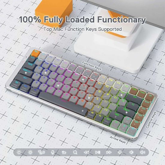 Redragon K652 Pro Ασύρματο Gaming Μηχανικό Πληκτρολόγιο 75% με Custom Red διακόπτες και RGB φωτισμό (Αγγλικό US) - Image 5