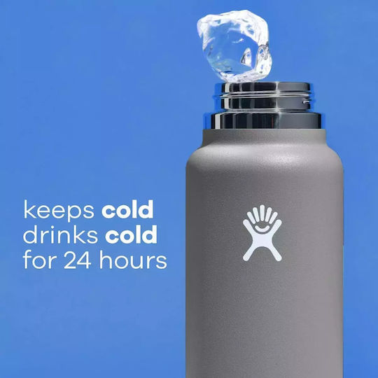 Hydro Flask Wide Mouth Μπουκάλι Θερμός Ανοξείδωτο BPA Free 1lt Μαύρο W32BTS001 - Image 4
