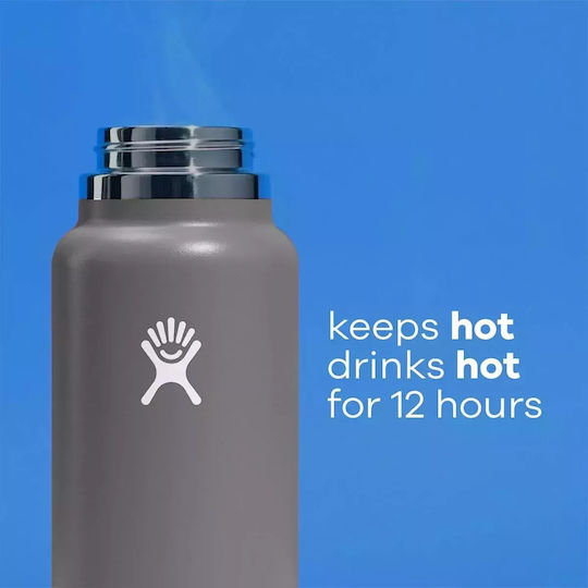 Hydro Flask Wide Mouth Μπουκάλι Θερμός Ανοξείδωτο BPA Free 1lt Μαύρο W32BTS001 - Image 5