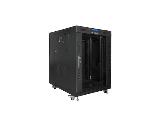 Lanberg Επιδαπέδια Καμπίνα Rack 15U 80x100x92.8cm Μαύρο FF01-8015-12BL - Image 2