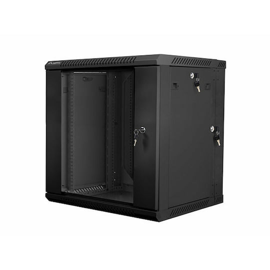 Lanberg Επιτοίχια Καμπίνα Rack 12U 60x60x64cm Μαύρο WF02-6612-10B