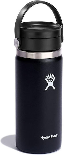 Hydro Flask Wide Mouth Μπουκάλι Θερμός Ανοξείδωτο BPA Free 500ml Black W16BCX001 - Image 2
