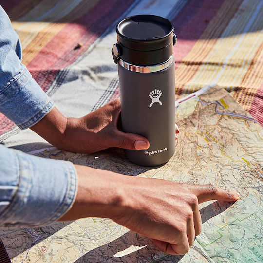 Hydro Flask Wide Mouth Μπουκάλι Θερμός Ανοξείδωτο BPA Free 500ml Black W16BCX001 - Image 5