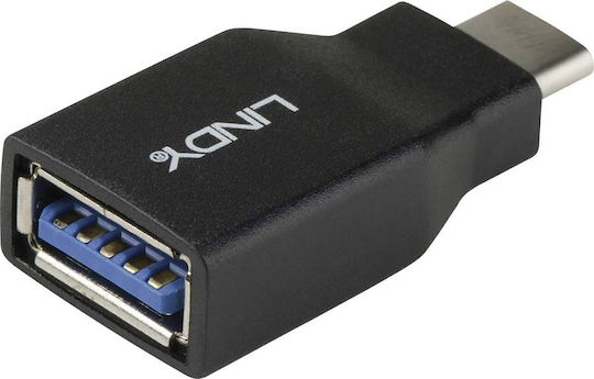 Lindy Μετατροπέας USB-A male σε USB-C female 1τμχ 41899