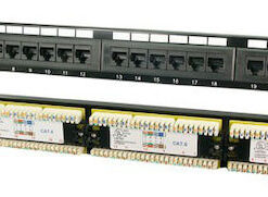 LogiLink Patch Panel Unshielded για Rack 1U 19" 24 Θυρών cat6 Μαύρο NP0004