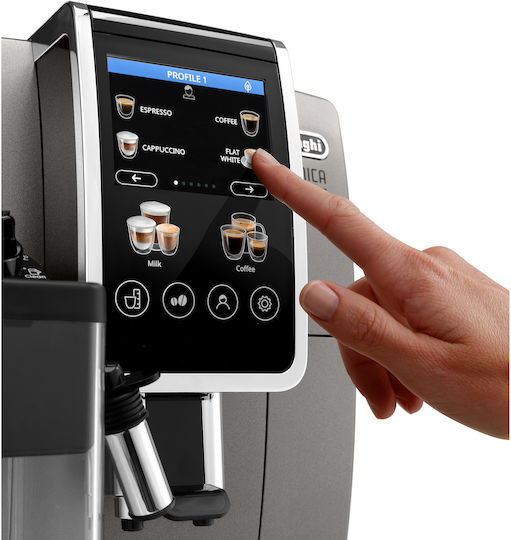 De'Longhi Dinamica Plus Αυτόματη Μηχανή Espresso 1450W Πίεσης 15bar με Μύλο Άλεσης Ασημί - Image 4