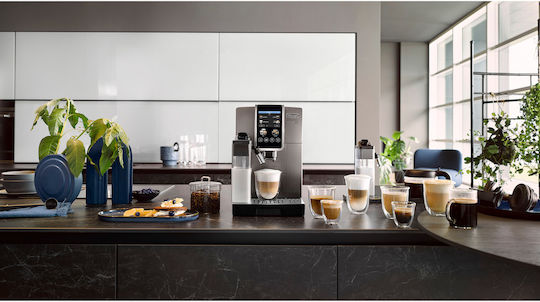 De'Longhi Dinamica Plus Αυτόματη Μηχανή Espresso 1450W Πίεσης 15bar με Μύλο Άλεσης Ασημί - Image 7