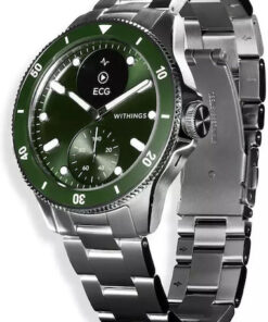 Withings Scanwatch Nova Stainless Steel 42mm Αδιάβροχο με Παλμογράφο (Dark Green)