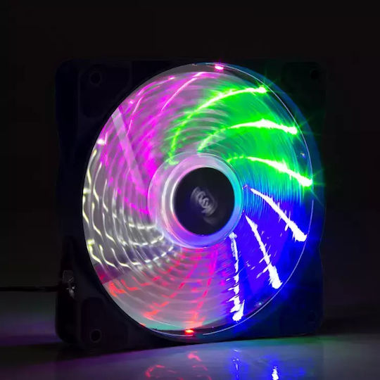 Akyga AW-12D-LED Case Fan 120mm με Λευκό Φωτισμό και Σύνδεση 3-Pin / 4-Pin Molex Λευκό - Image 2