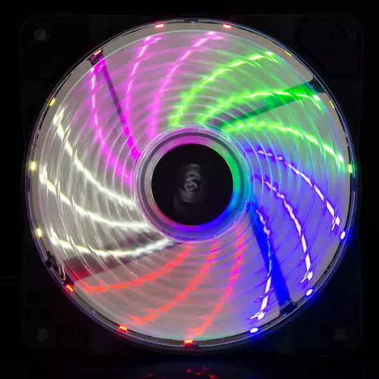 Akyga AW-12D-LED Case Fan 120mm με Λευκό Φωτισμό και Σύνδεση 3-Pin / 4-Pin Molex Λευκό - Image 5