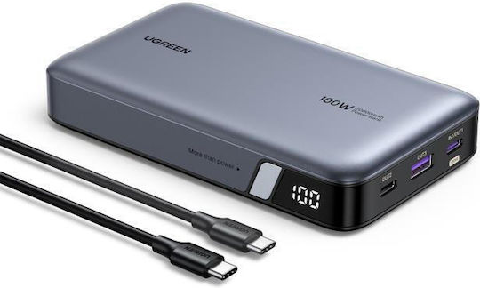 Ugreen PB720 Power Bank 20000mAh 100W με Θύρα USB-A και 2 Θύρες USB-C Power Delivery / Quick Charge 2.0 / Quick Charge 3.0 Γκρι - Image 2