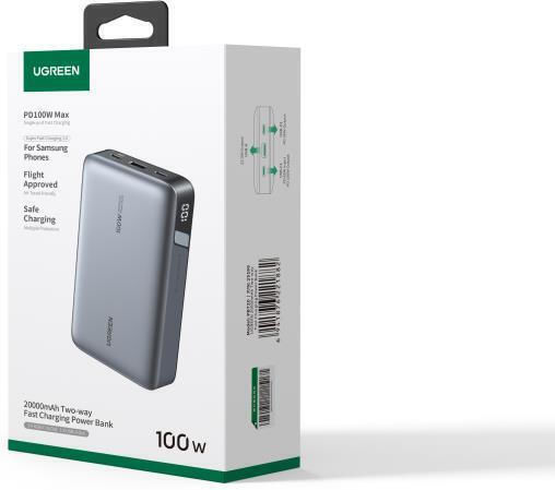 Ugreen PB720 Power Bank 20000mAh 100W με Θύρα USB-A και 2 Θύρες USB-C Power Delivery / Quick Charge 2.0 / Quick Charge 3.0 Γκρι - Image 4