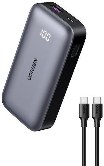 Ugreen PB502 Power Bank 10000mAh 30W με Θύρα USB-A και Θύρα USB-C Power Delivery / Quick Charge 3.0 Γκρι - Image 2