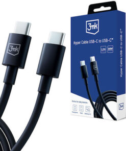 3MK Hyper USB 2.0 Cable USB-C male - USB-C 100W Μαύρο 1.2m