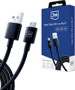 3MK Regular USB 2.0 to micro USB Cable Μαύρο 1.2m