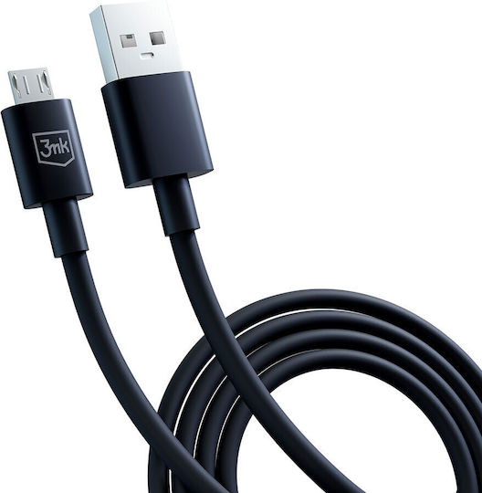 3MK Regular USB 2.0 to micro USB Cable Μαύρο 1.2m - Image 7