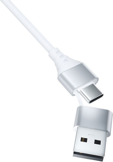 3MK Braided USB to Lightning / Type-C / micro USB Cable 3A Λευκό 1.5m - Image 5