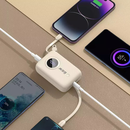 Dudao K-14 Power Bank 10000mAh 22.5W Power Delivery Μπεζ - Image 4