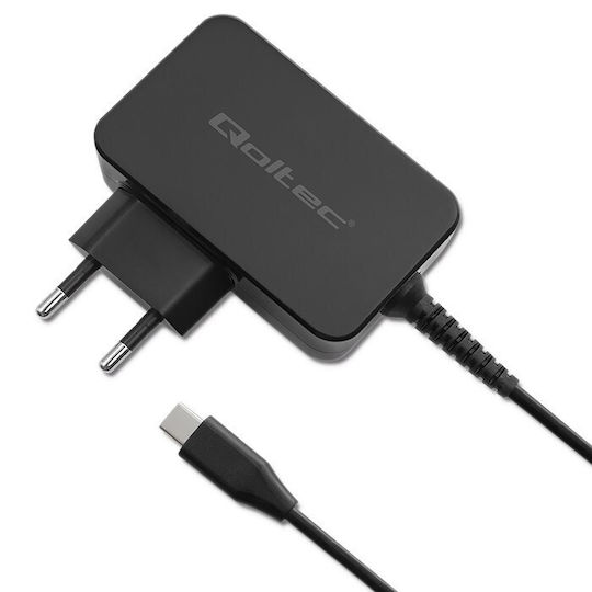 Qoltec Φορτιστής με Ενσωματωμένο Καλώδιο GaN USB-C 45W Μαύρος (POWER PRO) - Image 4