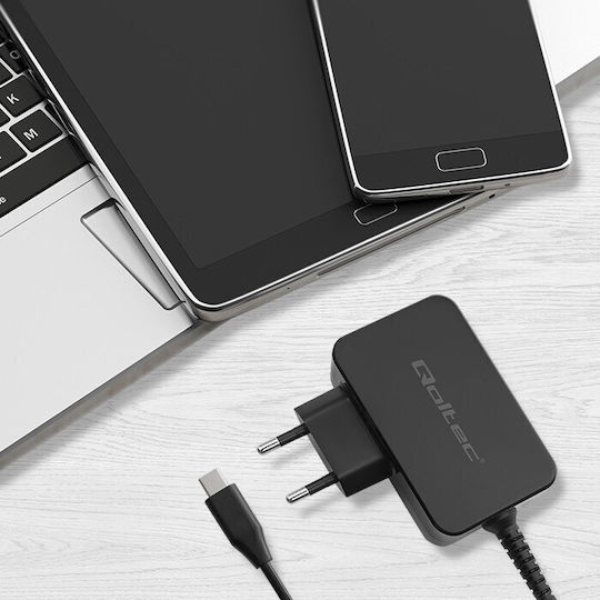 Qoltec Φορτιστής με Ενσωματωμένο Καλώδιο GaN USB-C 45W Μαύρος (POWER PRO) - Image 6