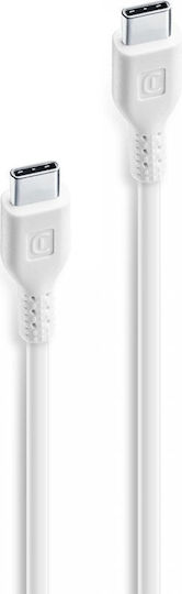 Cellular Line USB 2.0 Cable USB-C male - USB-C Λευκό 0.6m (USBDATA06USBC2CW) - Image 2