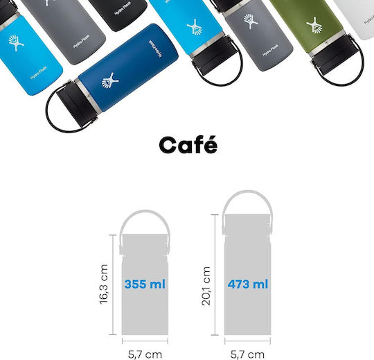 Hydro Flask Wide Mouth Μπουκάλι Θερμός Ανοξείδωτο BPA Free 355ml INDIGO με Καπάκι-Θηλιά (Loop) W12BCX464 - Image 4