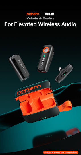 Hohem MIC-01 Type-C Ασύρματο Δυναμικό Μικρόφωνο Πέτου, Clip On για Φωνητικά - Image 3