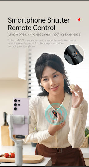 Hohem MIC-01 Type-C Ασύρματο Δυναμικό Μικρόφωνο Πέτου, Clip On για Φωνητικά - Image 10