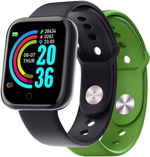 Celly TRAINERBEAT Smartwatch (Μαύρο / Πράσινο Λουράκι)
