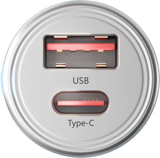 3MK Φορτιστής Αυτοκινήτου HyperCar 30W με Θύρες: 1xUSB 1xType-C Ασημί 3MK3755 - Image 10