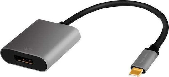 LogiLink Μετατροπέας USB-C / DisplayPort male σε USB-C / DisplayPort female Γκρι 1τμχ (CUA0102)
