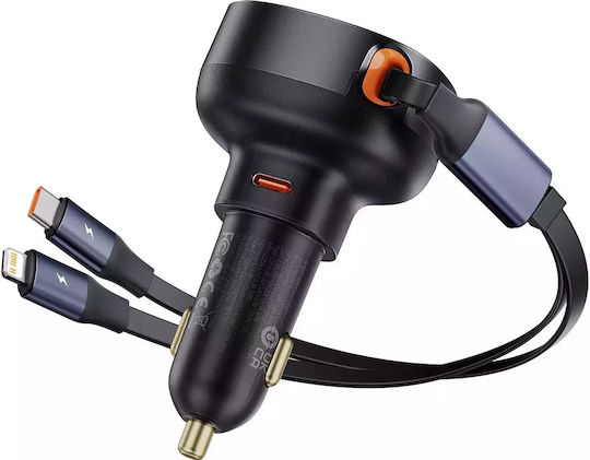 Baseus Φορτιστής Αυτοκινήτου 60W 7A μαζί με Καλώδιο Type-C / Lightning Μαύρος C00057802111-00 - Image 6