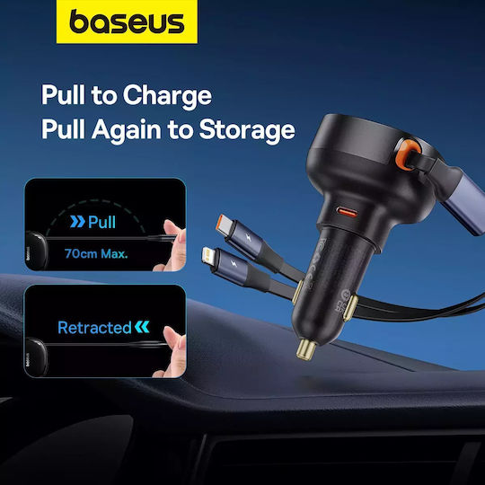 Baseus Φορτιστής Αυτοκινήτου 60W 7A μαζί με Καλώδιο Type-C / Lightning Μαύρος C00057802111-00 - Image 12