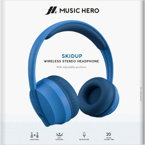 SBS Music Hero Skidup Ασύρματα Bluetooth On Ear Ακουστικά με 20 ώρες Λειτουργίας Μπλε - Image 2