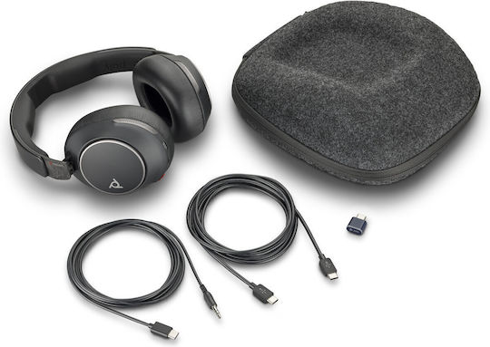 Poly Voyager Surround 80 UC Ασύρματα / Ενσύρματα Over Ear Ακουστικά με 24 ώρες Λειτουργίας Μαύρα - Image 4