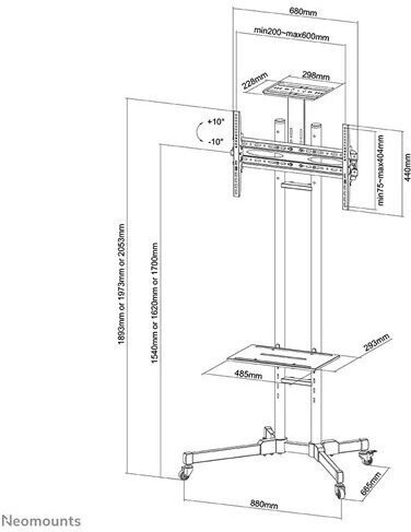 Newstar PLASMA-M1700ES Δαπέδου έως 55" και 35kg - Image 9