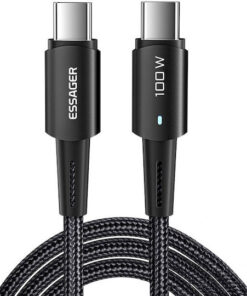 Essager USB 2.0 Cable USB-C male - USB-C 100W Μαύρο 1m EXCTT1-CG01