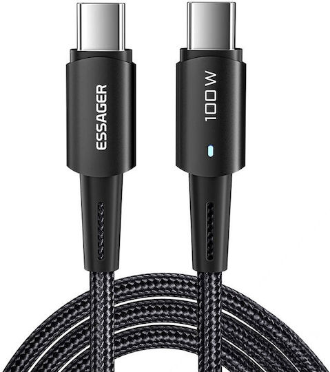 Essager USB 2.0 Cable USB-C male - USB-C 100W Μαύρο 1m EXCTT1-CG01 - Image 2