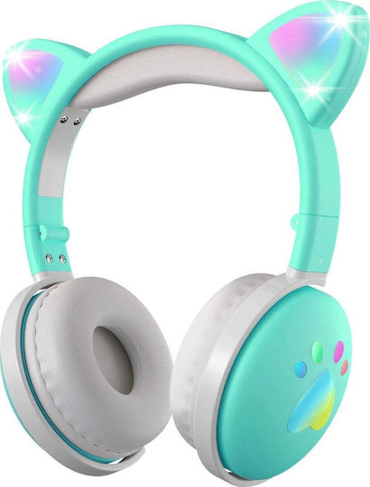 Mozos Kid Dog Helmets Ασύρματα Bluetooth Παιδικά On Ear Ακουστικά με 15 ώρες Λειτουργίας Πράσινα