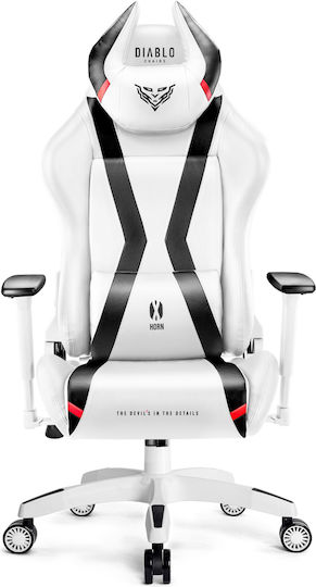 Diablo X-Horn 2.0 Normal Καρέκλα Gaming Δερματίνης με Ρυθμιζόμενα Μπράτσα Λευκό / Μαύρο - Image 2