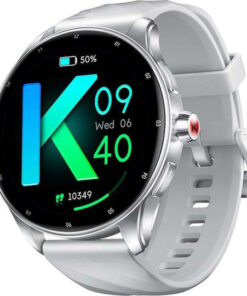 Kumi GW5 Pro Smartwatch με SIM και Παλμογράφο (Ασημί)
