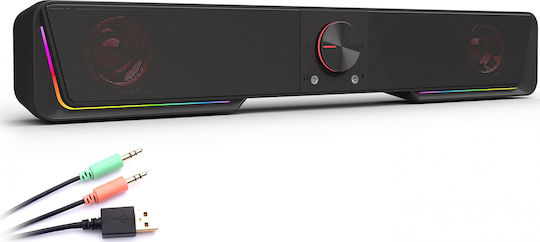 Redragon GS570 Ηχείο Υπολογιστή με RGB Φωτισμό και Bluetooth Ισχύος 1.5W Μαύρο