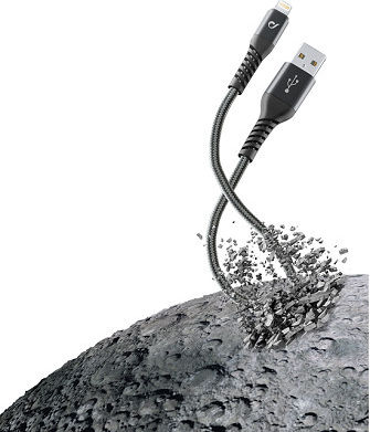 Cellular Line Braided USB to Lightning Cable Μαύρο 1.2m (Extreme)