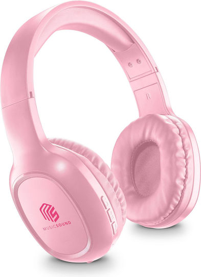 Cellular Line Music Sound Ασύρματα / Ενσύρματα Over Ear Ακουστικά με 8 ώρες Λειτουργίας Ροζ