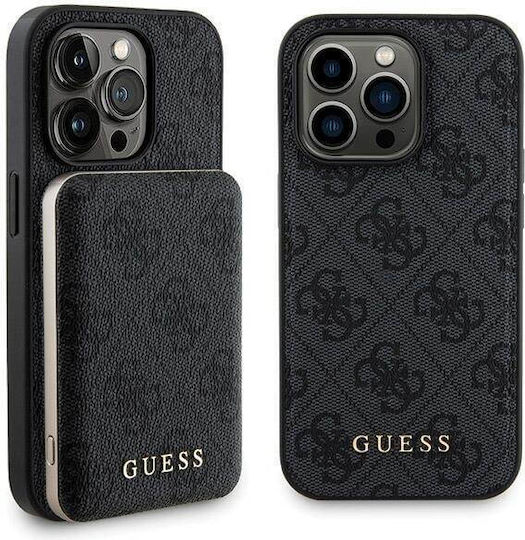 Guess Σετ Gubpm5p13x4gemgk Iphone 13 Pro Max 6.7" Θήκη Σκληρή + Powerbank 5000mah Magsafe Μαύρο Black 4g Metal Logo