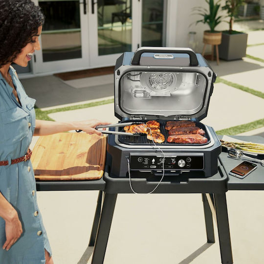 Ninja Woodfire Pro Connect XL Επιτραπέζια Ηλεκτρική Ψησταριά Αυλακωτής Πλάκας 1700W με Καπάκι και Ρυθμιζόμενο Θερμοστάτη OG901EU - Image 2