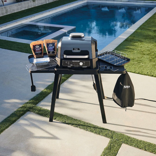 Ninja Woodfire Pro Connect XL Επιτραπέζια Ηλεκτρική Ψησταριά Αυλακωτής Πλάκας 1700W με Καπάκι και Ρυθμιζόμενο Θερμοστάτη OG901EU - Image 3