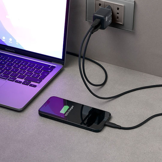 Cellular Line Φορτιστής Χωρίς Καλώδιο GaN με Θύρα USB-A και Θύρα USB-C 30W Power Delivery Μαύρος (Multipower Micro) - Image 5