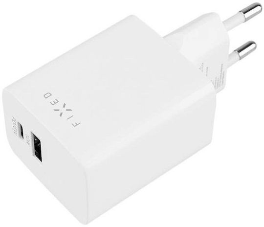 Fixed Φορτιστής Χωρίς Καλώδιο με Θύρα USB-A και Θύρα USB-C 45W Power Delivery Λευκός (Charge Mini S) - Image 4